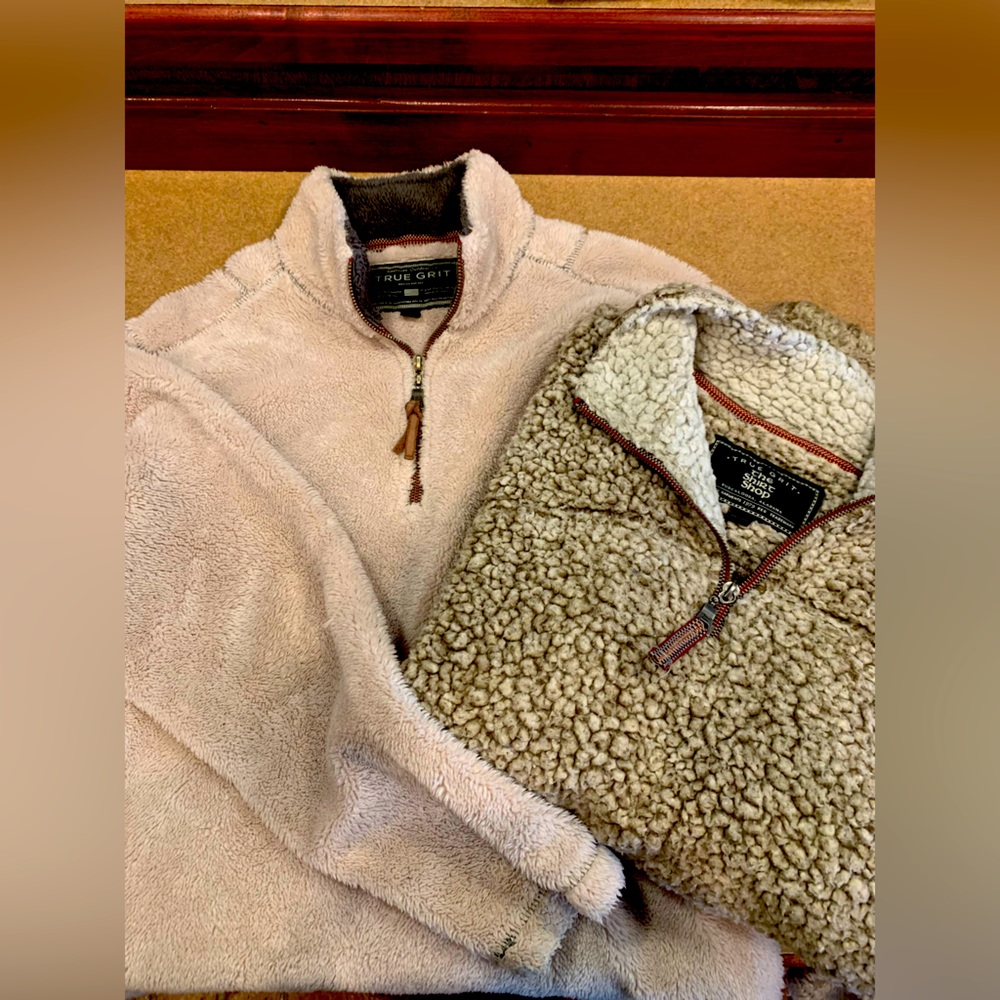 His/Hers/Unisex/Theirs- True Grit Pull Overs - Darker on (Large) Lighter (Small)